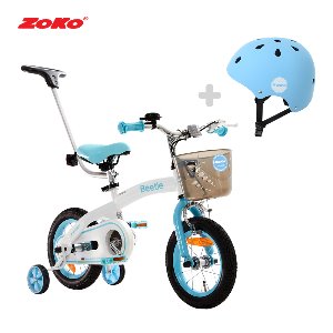 (세트)ZOKO 조코 비틀 12인치 유아동 체인자전거(화이트)+ 유아동 어반 헬멧(스카이블루)