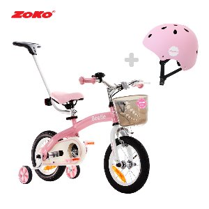 (세트)ZOKO 조코 비틀 12인치 유아동 체인자전거(핑크)+ 유아동 어반 헬멧(핑크)