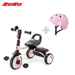 (세트)ZOKO 조코 폴딩 미니 세발자전거(핑크)+유아동 어반헬멧(핑크)