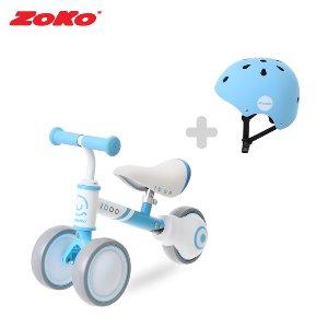 (세트)ZOKO 조코 콤보 밸런스 바이크 붕붕카 (스카이블루&amp;화이트)+유아동 어반 헬멧(스카이블루)